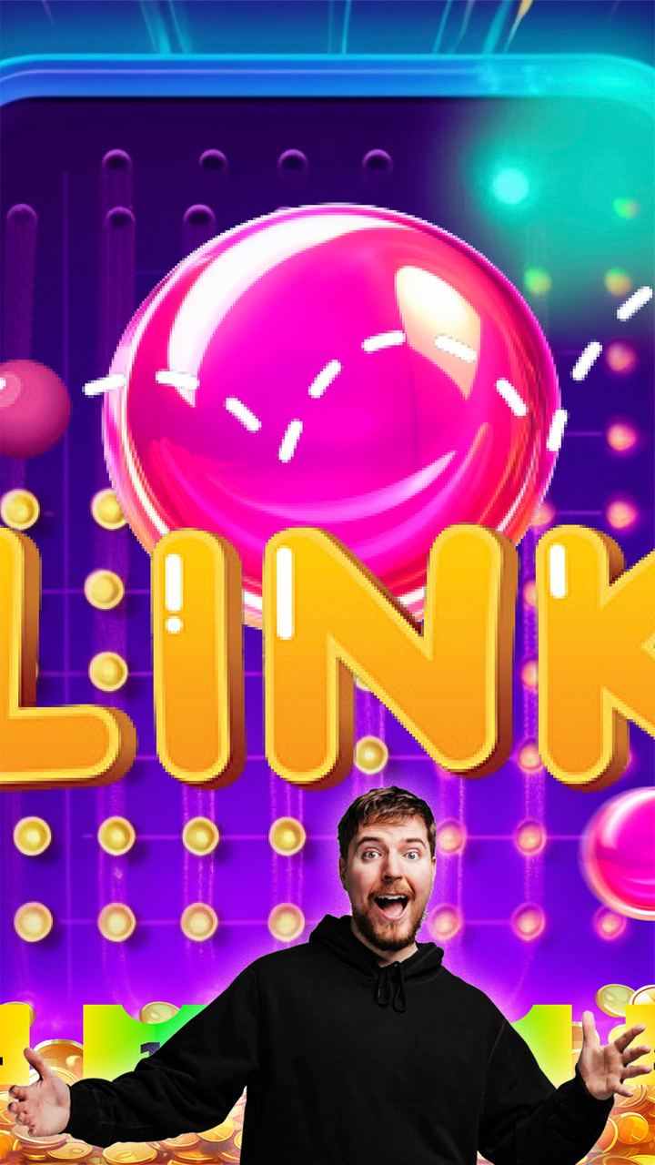 A vibrant Plinko game interface featuring a large pink ball bouncing through a colorful board with glowing pegs and golden coins at the bottom.